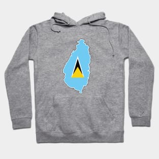 St Lucia Flag and Map Hoodie